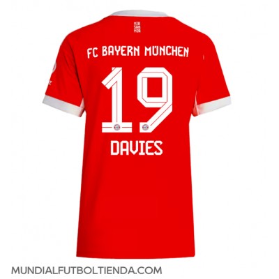 Camiseta Bayern Munich Alphonso Davies #19 Primera Equipación Replica 2025-26 para mujer mangas cortas Camiseta Bayern Munich Alphonso Davies #19 Primera Equipación Replica 2025-26 para mujer mangas cortas